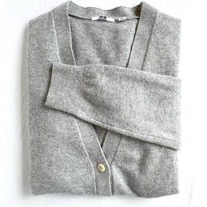 Uniqlo Heather Gray Cashmere Cardigan